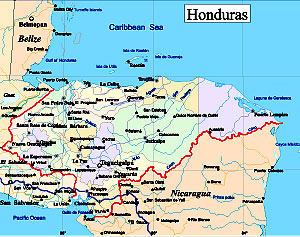 Mappa dell'Honduras